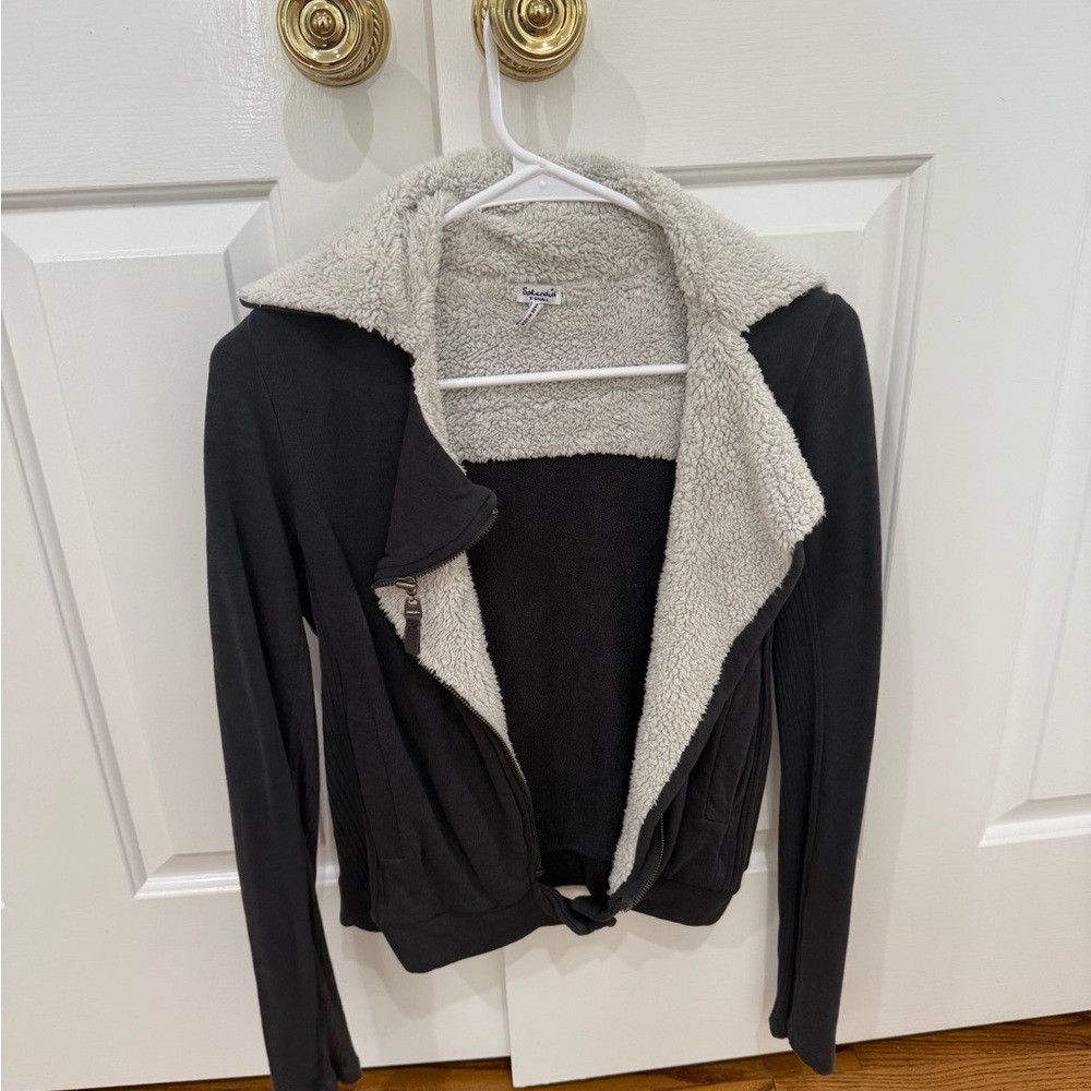 Splendid Black and Cream Sherpa Jacket
